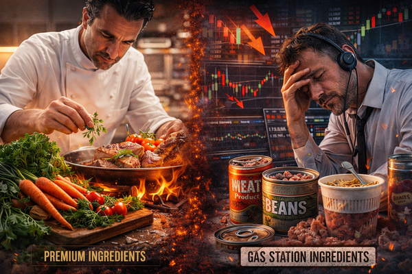 Dlaczego elitarni traderzy odmawiają gotowania ze składników ze stacji benzynowej